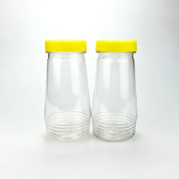 wide mouth 10oz Clear PET plastic juice jam jar sauce bottle with Screw Cap