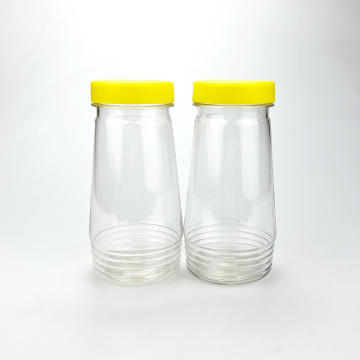 wide mouth 10oz Clear PET plastic juice jam jar sauce bottle with Screw Cap