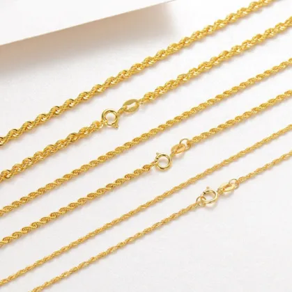 Chain Real Gold Rope Necklace