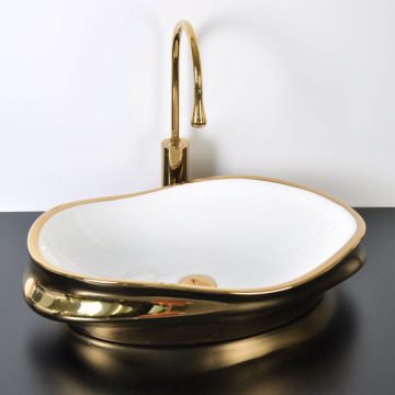 Washbasin in ceramica ovale per platino ovale d'oro - disegni personalizzati