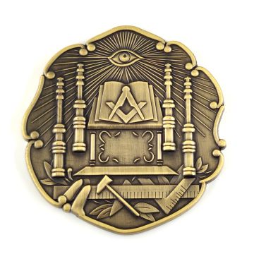 Antique Masonic Regalia, Symbols, and Auto Emblems: The All-Seeing Eye, Symbolic Altar, Pillar, and Working Tools