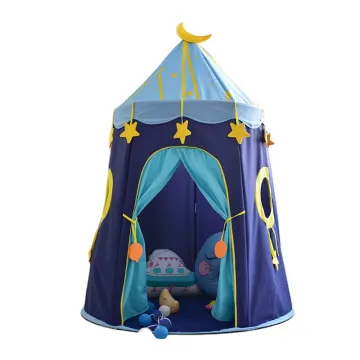 Kids Princess Play Tent: Pink and Blue Indoor/Outdoor Castle Tent