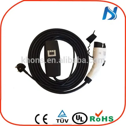 Portable ev charging station 16A 32A ev portable charger with sae j1772 ev charging connectors