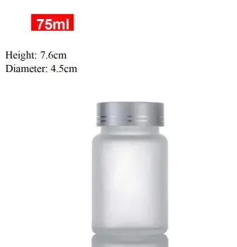 Frosted Travel Pill Container in 75ml Glass Capsule