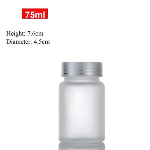 Frosted Travel Pill Container in 75ml Glass Capsule