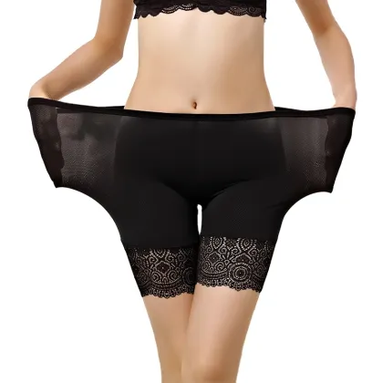 Plus Size Women's Safety Pants in Nylon Cotton with Lace Underwear 55KG-85KG