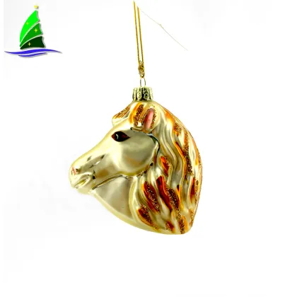 Golden Horse Head Ornament
