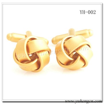 YH-002 Mens Classic Plain Matt Gold Knot Cufflinks
