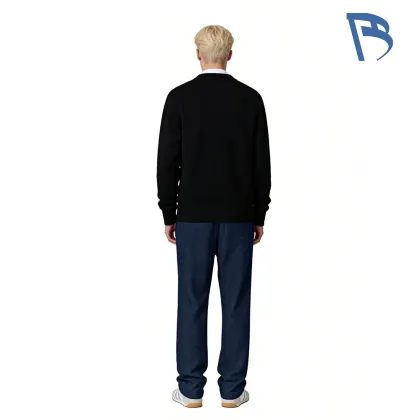 Elegant Midnight Thistle Knit Sweater