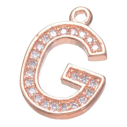 2016 new design rose gold G charm Micro-inserts zircon letter G Charm