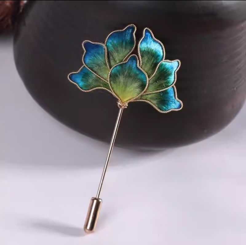 Handmade classical silk velvet flower brooch