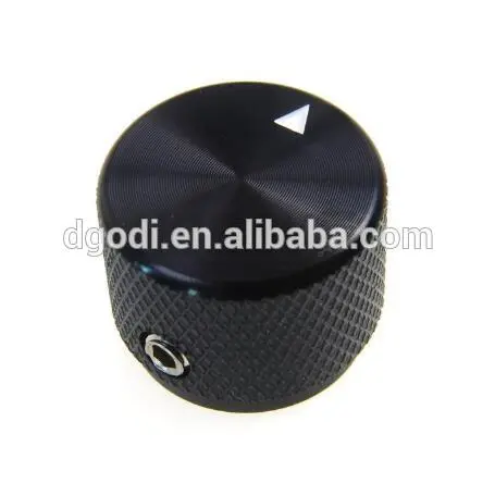 black anodized aluminum potentiometer knob with diameter of 20mm