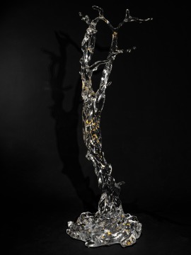 Gold Leaf Wave Crest Crystal Coat Rack