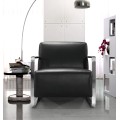 Modern Velvet Armchair with Chrome Frame