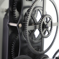 Huge Black Gear Wall Clock