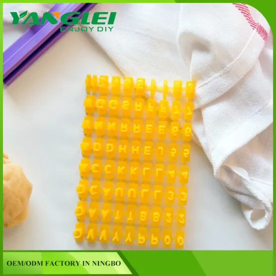 plastic letter cookie press set