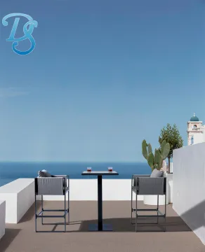 High Seat Aluminum Bar Chair and Table Set - 4 Seats for Outdoor Use