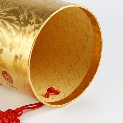 Luxury Custom Gold Round Wine Tube Gift Box