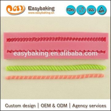 Wholesale custom 3d rope silicone molds for fondant cake decorating