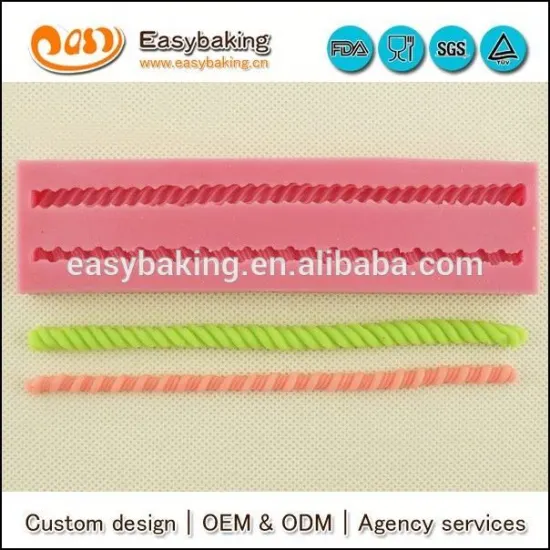 Wholesale custom 3d rope silicone molds for fondant cake decorating