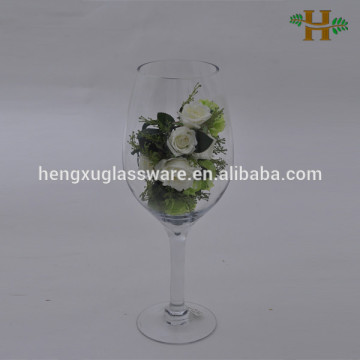 tall glass goblet vase