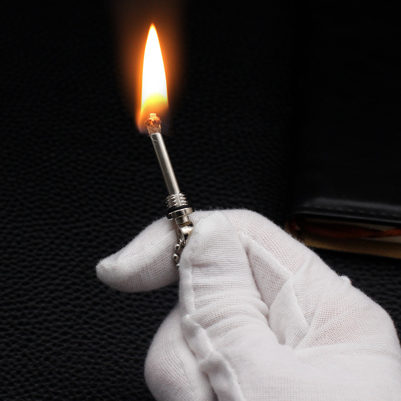 Metal Mini Bullet Lighters Novel Creative Flame Kerosene Oil Lighter Chain Pendant Cigarette Fire Metal Gasoline Cigar Lighters