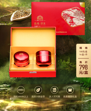 Plump Spring Bud Golden Tip Dianhong Black Tea Gift Box Chen Shenghong Shan Ling Jing Hong
