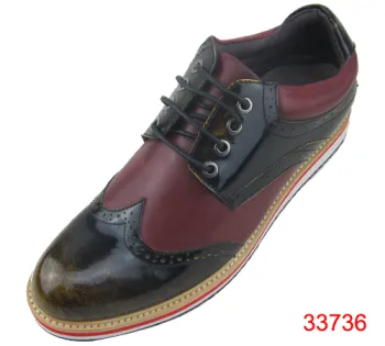 double colors wholesale brushed leather men dress