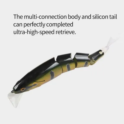 JOHNCOO 4 Sections Jointed Floating Hard Bait Jerk Lure for Bass and Pike