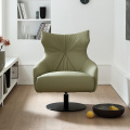 Kerusi sofa kulit single swivel swivel yang malas