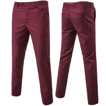 S-5XL British Style Fashion Slim Fit Men's Suit Pants Trousers
