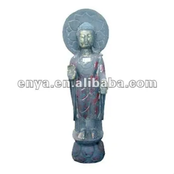 Antique Religious Carving, Stone Standing Buddha Statues with Aura