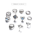 Vintage Knuckle Ring Set pour femmes filles Anneaux empilables Set fleurs creuses sculptées