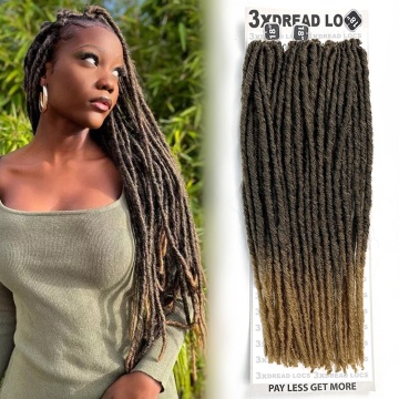 Wholesale 100% Kanekalon Pre-Looped 3x 18-inch Dread Locks Crochet Braids Hair Extension