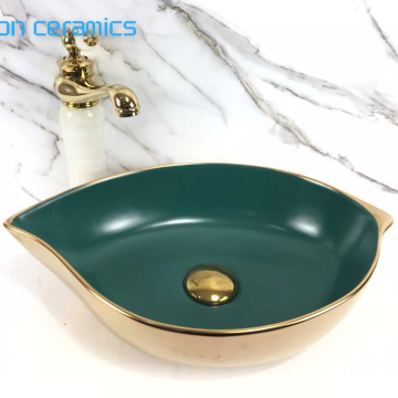 Green Ceramic Wash Basin for Hotel Bathroom - Good Design Sink