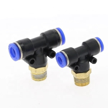 Plastic T-Type Tee Joint with 3-Way Elbow Pneumatic Pipe Fittings