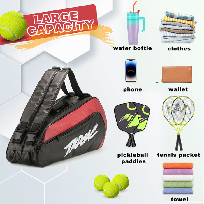 Bolsa esportiva de grande capacidade Bolsa de tênis ao ar livre