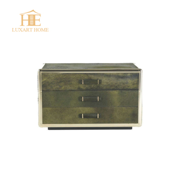 Custom High Quality Leather Bedside Table - Bedroom Nightstand Furniture