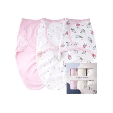Ice Cream Soft Cotton Sleep Sacks - 3 Pack Adjustable New Fashion Sleep Sacks for Small Infants (0-3 Months)