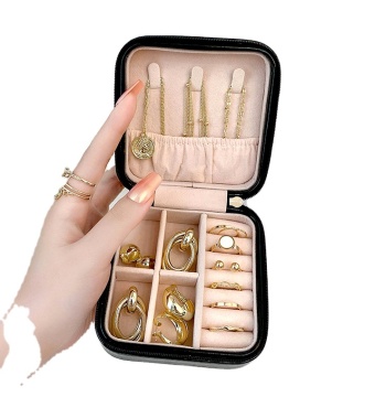 Tragbare kleine Schmuckschachtel für Ringe, Ohrringe, Halsketten - Perfektes Geschenk für Mädchen und Frauen