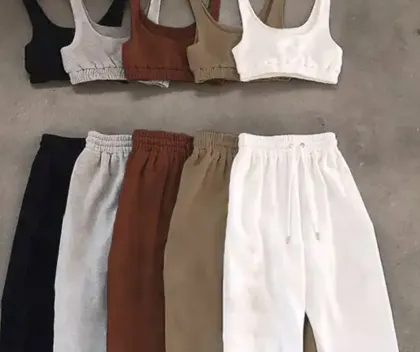 Women's slim fitting cotton fitness printed sports pants