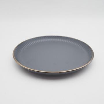 Neues Design Deep Blue Emboss Stoneware Dinner Set, Steinzeug -Geschirr -Geschirr Sets