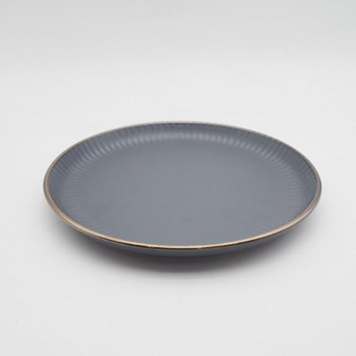 Nieuw ontwerp Deep Blue Emboss Stoneware Dinner Set, steenwerkvoeders sets