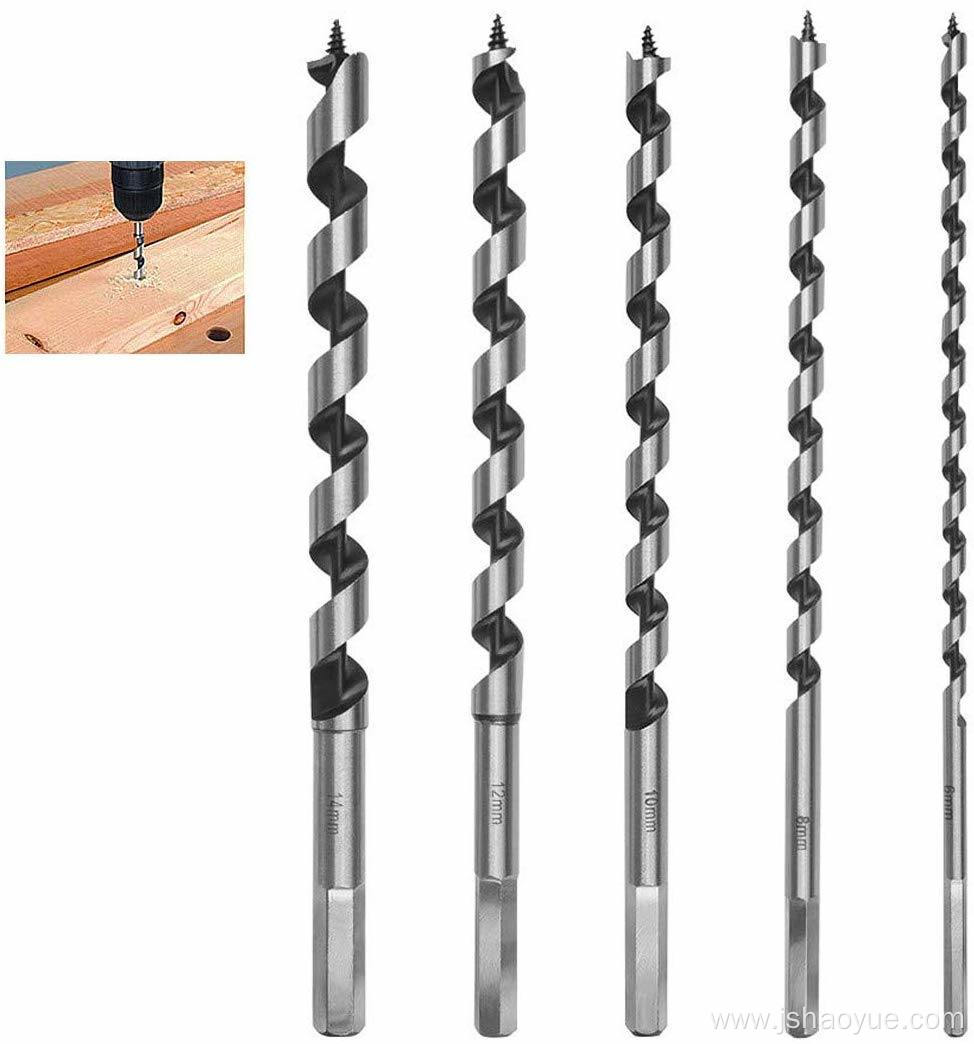 5PCS Extra Long Brad Point Auger Drill Bits