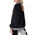 Ladies Custom Embroidered Contrast Baseball Jacket