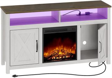 Fireplace TV Stand with LED Lights