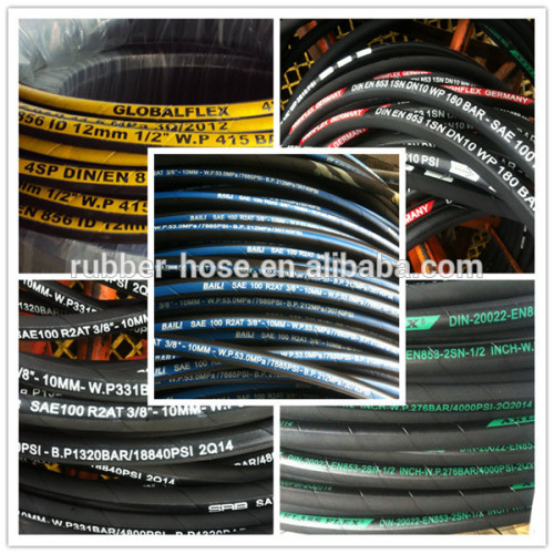 Din / En 853 1sn Cloth Covered Steel Wire Braided Rubber Hydraulic Flexible Hose