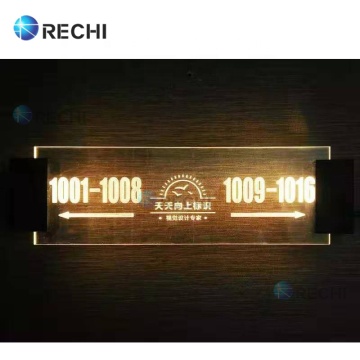 Custom LED Illuminated Acrylic Signage for Hotel Room Numbers and Advertising
