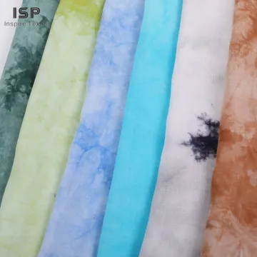 Solid Color Tie Dyed Spun Rayon Fabric For Women's Dresses