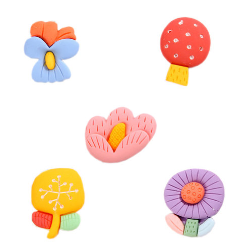 Mooie Kleine Bloem Cabochons Gemengde Kleuren Geen Gat Bloem Flat Terug Charms Versiering Benodigdheden Voor Sieraden Scrapbooking DIY